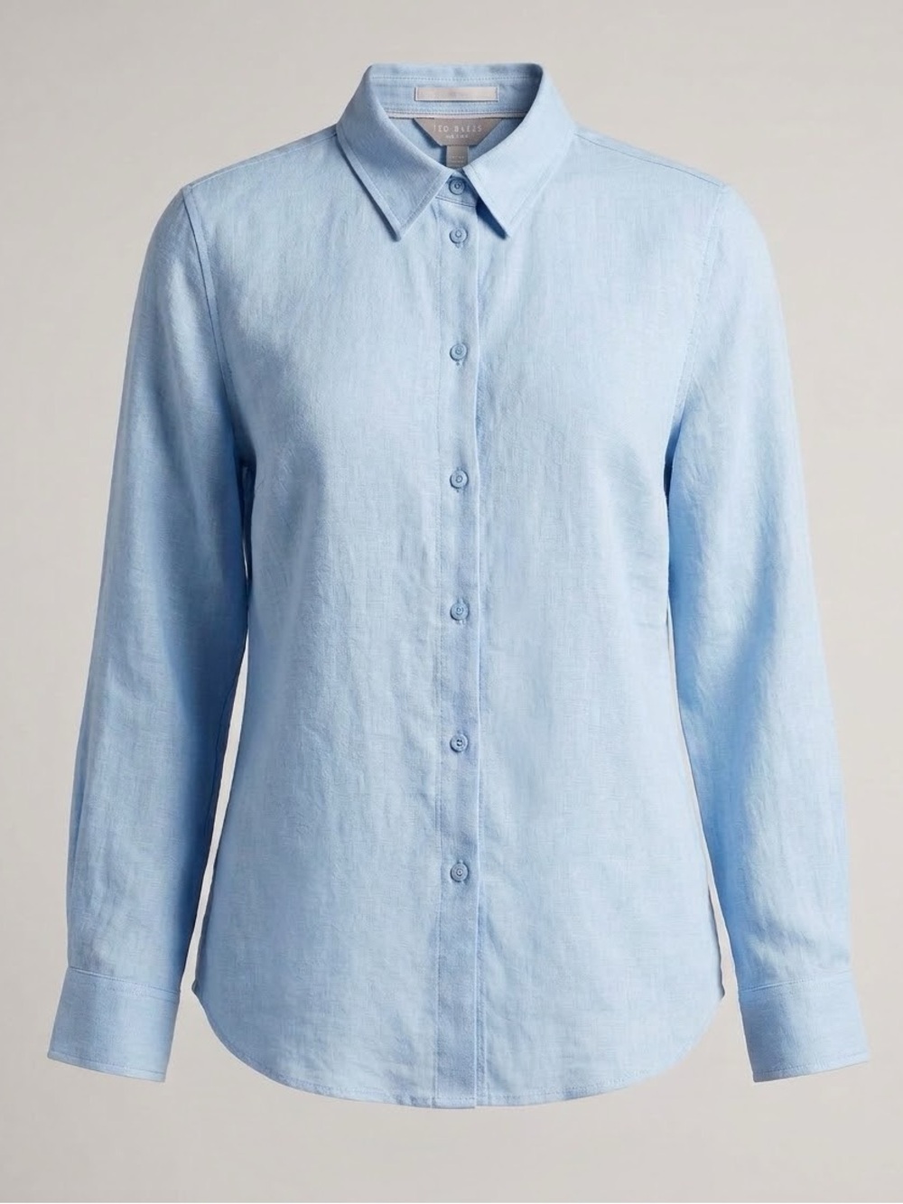 Ted Baker Women’s Linen Blend Long Sleeve Button Down Shirt Size Medium